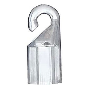 May include: A clear plastic hook end cap for a curtain rod or other hanging fixture.