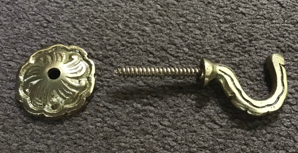 1 Pair of Rosea Curtain Tie Back Hooks in Solid Brass Etsy Australia