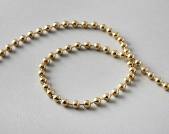 Gold / Messing Kette für Roller / Raffrollo /Vertikaljalousie 4.5mm Durchmesser Perle /Kugel