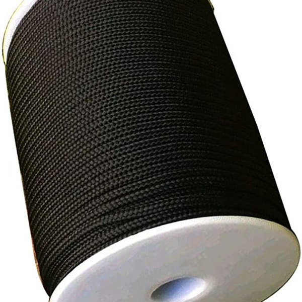 Cordon noir de 2 mm de diamètre pour store/rideau, variations de 10/20/30/40 mètres