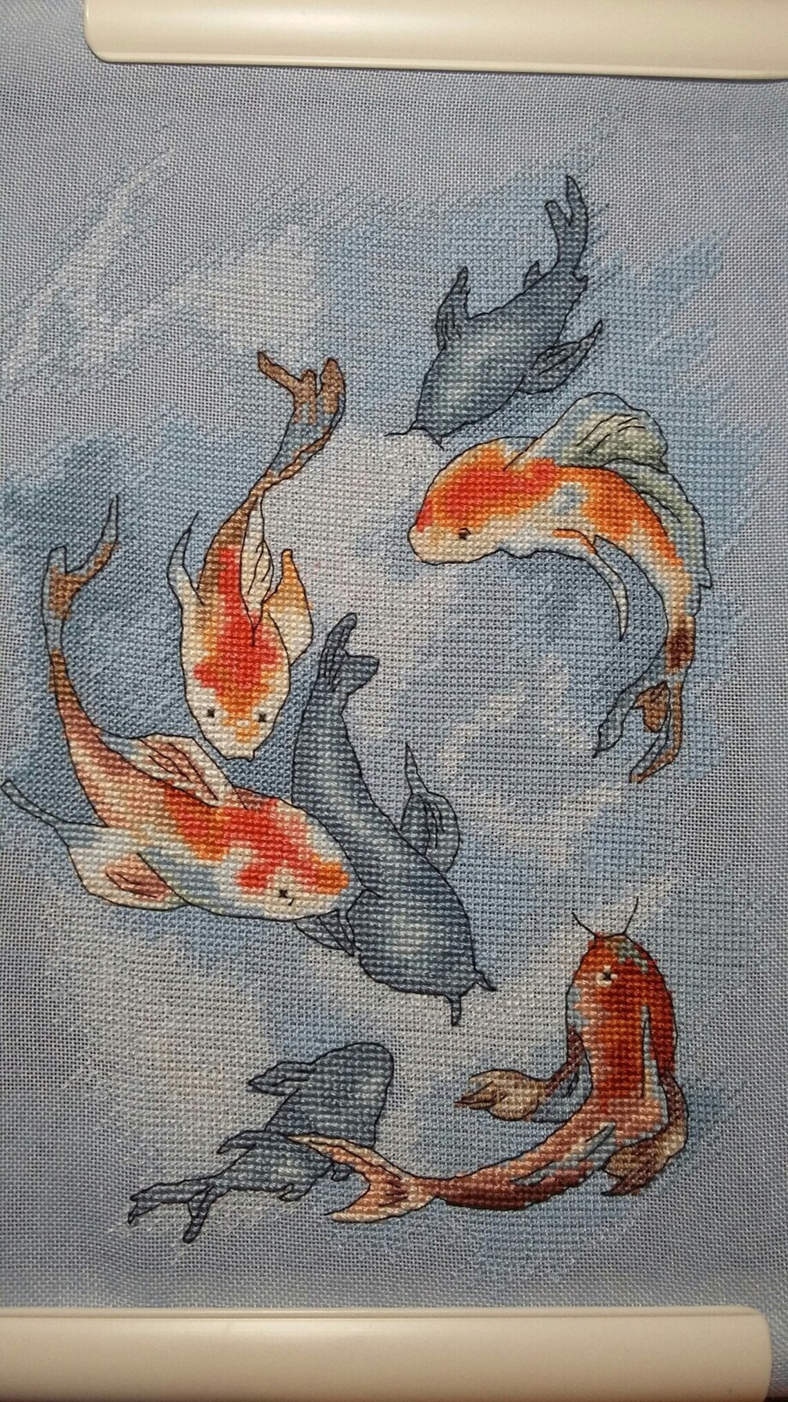 Koi Fish cross stitch Asian pattern Red fish cross stitch Etsy