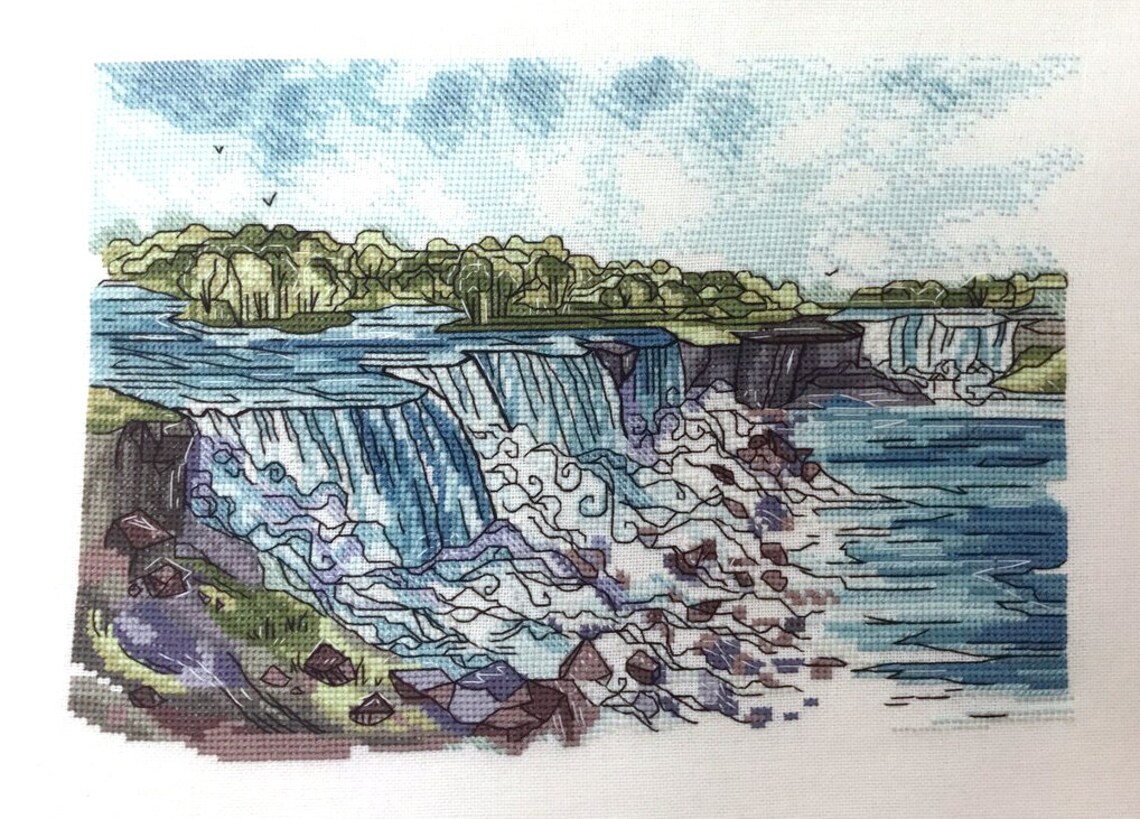 Niagara Falls Cross Stitch Pdf Pattern US Landscape cross | Etsy