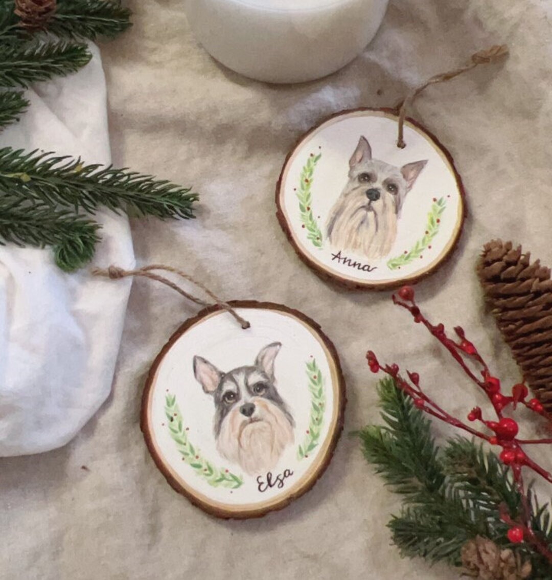 Custom Pet Ornament With Christmas Wreath , Cute Animal Gift, Custom