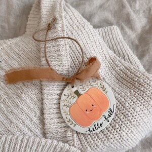 Pumpkin, Autumn, Personalized Hand lettered Halloween Tags, Halloween Basket Tag, Halloween Name Tags Pumpkin Tag, Boo Basket Tag