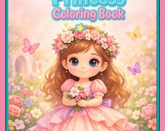 Magische prinses kleurboek voor kinderen | 50+ pagina's (digitale download)