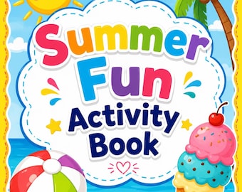 Zomeractiviteitenboek voor kinderen | I Spy, Doolhoven, Kleurplaten (digitale download)