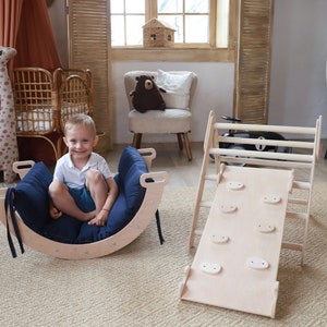 Beste Montessori klimboogkussen, klimdriehoek opritboog, babygym, klimkussen voor peuters, kletterbogen mit kissen, bogenwippe