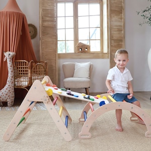 Montessori-klimset, Kletterbogen, Kletterdreieck, peutercadeau, klimdriehoek, klimrek, klimboog, klimboogset, baby