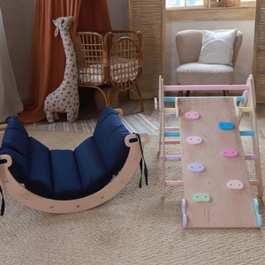 Pastel Piklers Climbing Triangle Set 5in1, Montessori Furniture, Climbing Frame, Kletterdreieck, Kletterbogen, climbing arch for kids + ramp