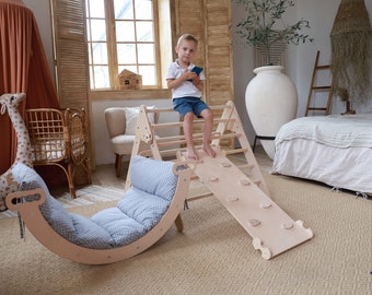 Toddler Climbing Triangle Set, arch pillow montessori rocker, Climbing Frame, Baby Gym, Kletterdreieck, Kletterbogen, Klettergerüst Indoor