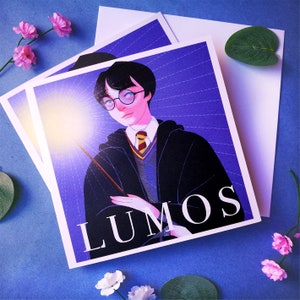 Harry Potter Lumos Carte de voeux Illustration Art