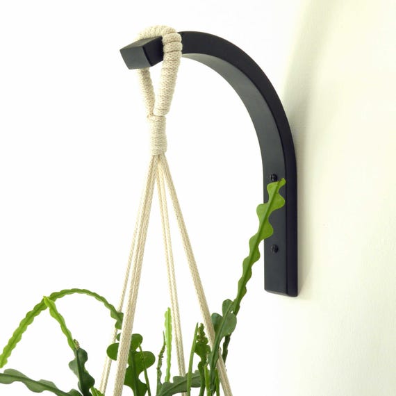 Wooden plant hanger: Minimalist indoor wall hook for houseplants, plant lover gift
