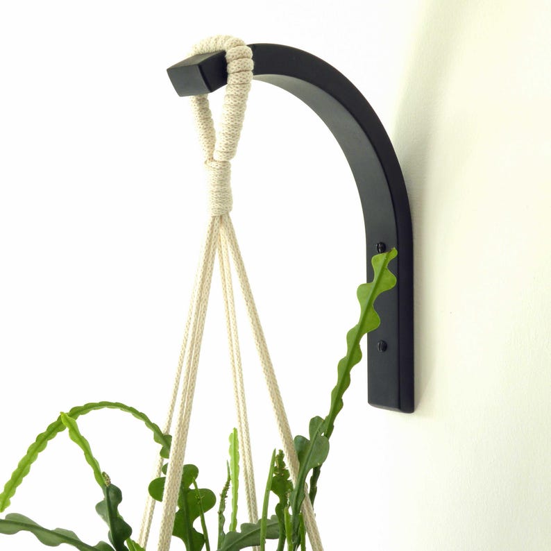 Colgador de madera para plantas: Gancho de pared minimalista para plantas de interior, regalo ideal para amantes de las plantas. imagen 1