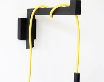 Wooden pendant light wall bracket: Handmade plug-In pendant lamp hook, bedside lighting