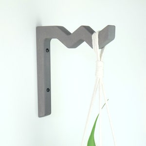 Indoor plant hook: eco-friendly wooden wall bracket for hanging plant, Grey