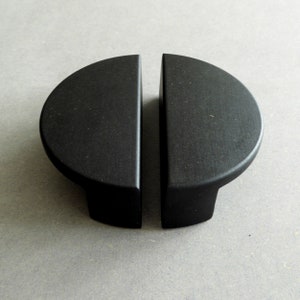Black half moon wooden cabinet handles: Minimalist wardrobe pulls