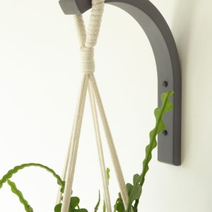Colgador de madera para plantas: Gancho de pared minimalista para plantas de interior, regalo ideal para amantes de las plantas. imagen 4