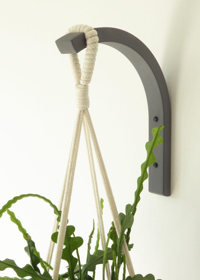 Colgador de madera para plantas: Gancho de pared minimalista para plantas de interior, regalo ideal para amantes de las plantas. imagen 4