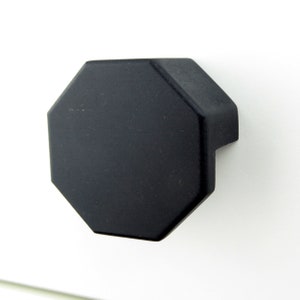 Decorative wooden drawer handle: black handmade cabinet pull, 2 sizes
