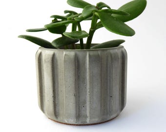 Maceta mediana de hormigón hecha a mano: Maceta moderna para plantas de interior