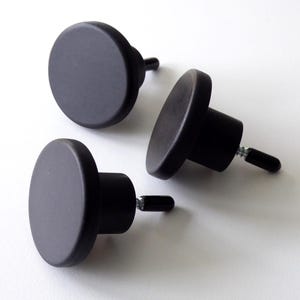 Black wooden wall hook: Minimalist handcrafted coat hook, Various sizes