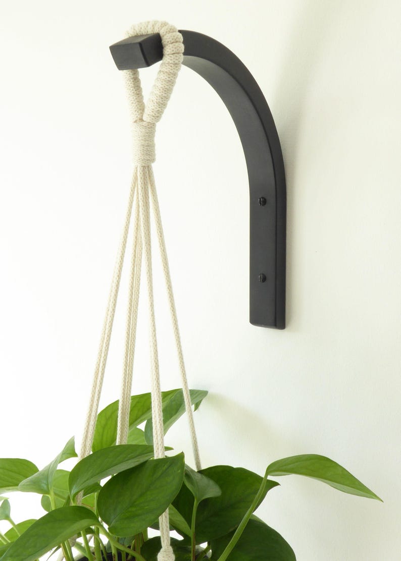 Colgador de madera para plantas: Gancho de pared minimalista para plantas de interior, regalo ideal para amantes de las plantas. imagen 2