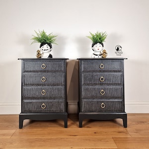 Stag Bedside tables chest of drawers - Soft Black - Custom Order
