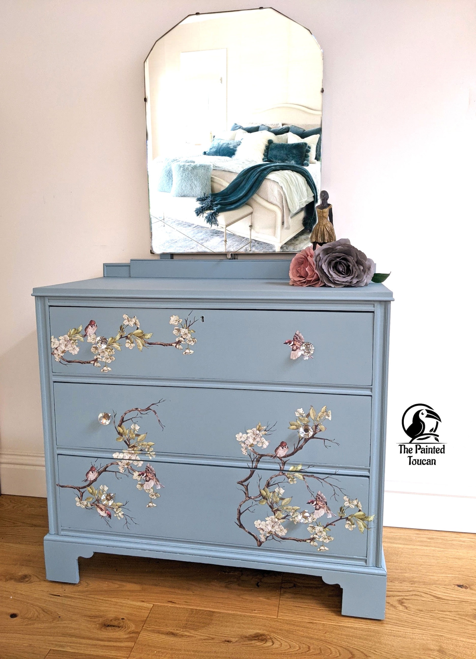 Vintage Light Blue Bedroom Dresser Chest of Drawers Dressing - Etsy