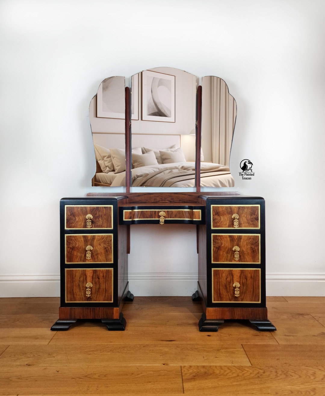 green emerald velvet dress Haye 2 Drawer Chestnut & Gold Dressing Table with Glass Top