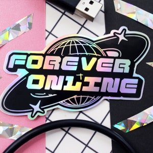 Y2K Aesthetic Stickers | Retrowave | Holographic Online Sticker | Webcore | Cybercore | Internet Themed | 2000s Inspired | Computer Sticker