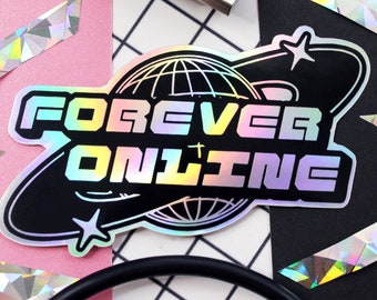 Y2K Aesthetic Stickers | Retrowave | Holographic Online Sticker | Webcore | Cybercore | Internet Themed | 2000s Inspired | Computer Sticker