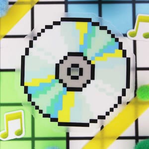 Wasserfester Pixel Art CD Aufkleber | Laptop Aufkleber | Frutiger Aero | Computer Aufkleber | 2000 er Jahre | Nostalgische | Retro-Tech | Ästhetischer Aufkleber