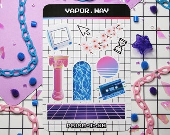 Vaporwave Sticker Sheet | Retro Aesthetic Planner Stickers