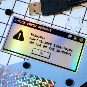 Computer Error Sticker | Y2K Aesthetic | Holographic Sticker | Kindle ...