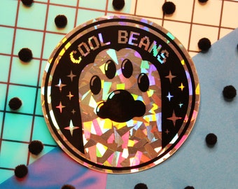 Kindle Vinyl Sticker | Cool Beans Sticker | Holographic Cat Paw Sticker | Cat Beans Sticker | Kawaii | Laptop Sticker | Water Bottle Sticker