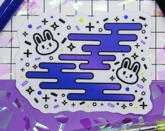 Kawaii Bunnies: Clear Waterproof Laptop Sticker