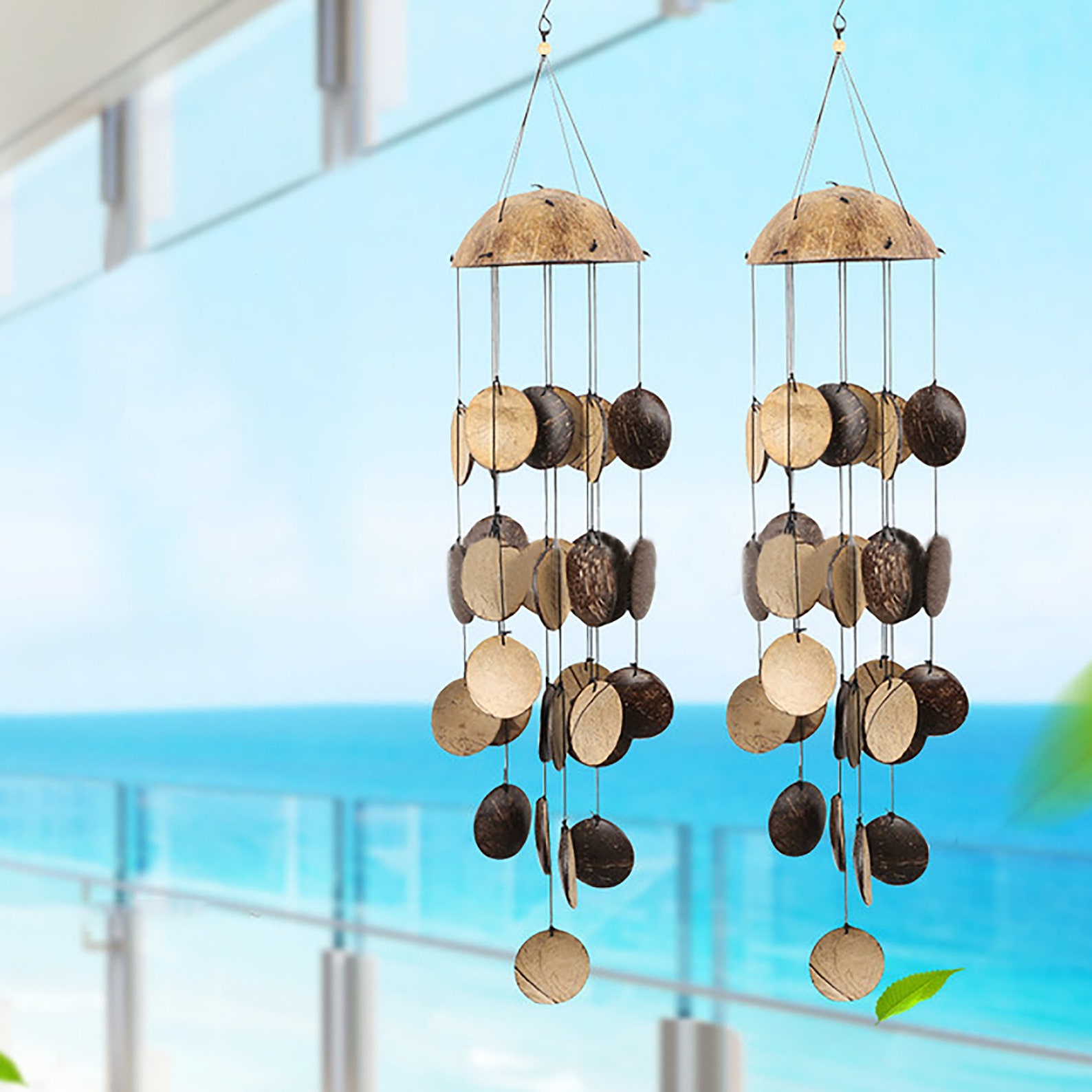 Retro Natural Coconut Shell Wind Chime Handmade Wind Chime Etsy