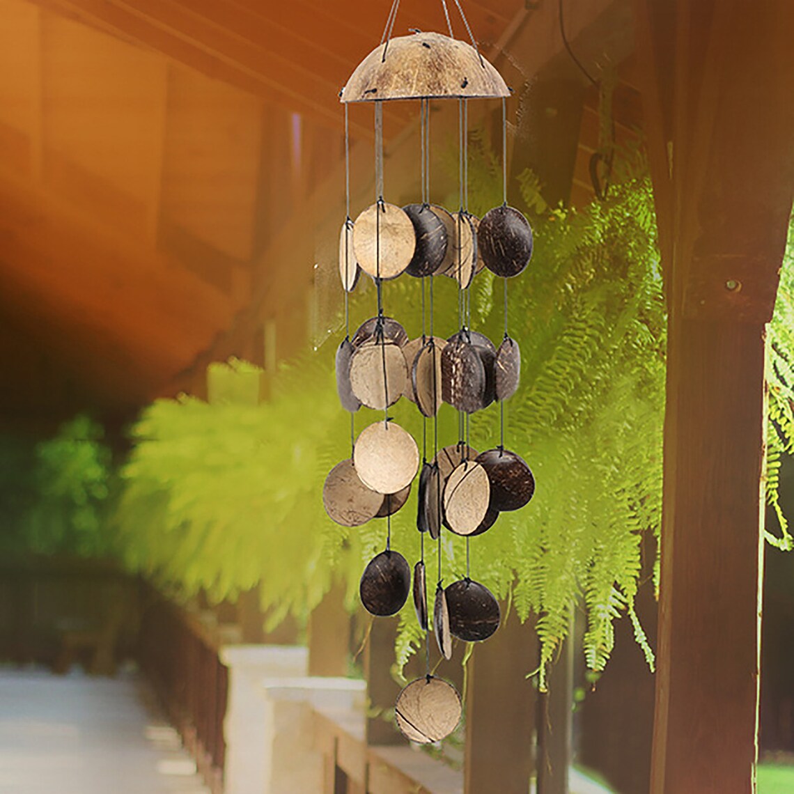 Retro Natural Coconut Shell Wind Chime Handmade Wind Chime Etsy
