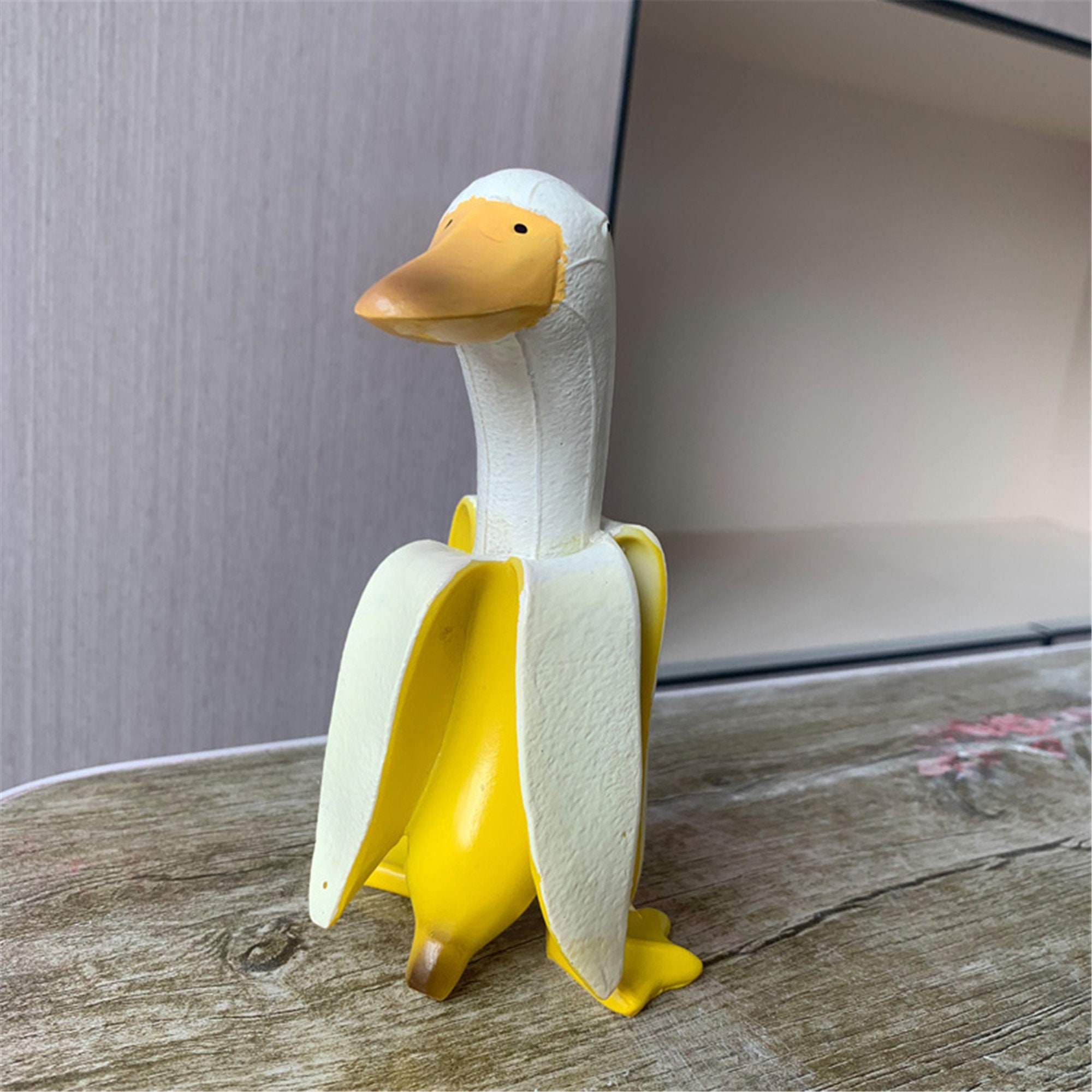 Banana Duck Statue Martians Creative Art Garden Figurine Etsy