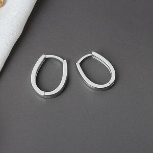 rectangular hoop earrings silver