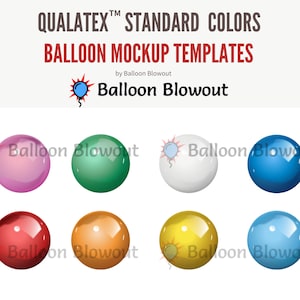 Qualatex Standard Colors - Balloon Mockup Template Images for Canva