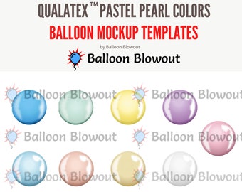 Qualatex Pastel Pearl Colors - Balloon Mockup Template Images for Canva