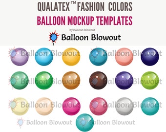 Qualatex Fashion Colors - Balloon Mockup Template Images for Canva