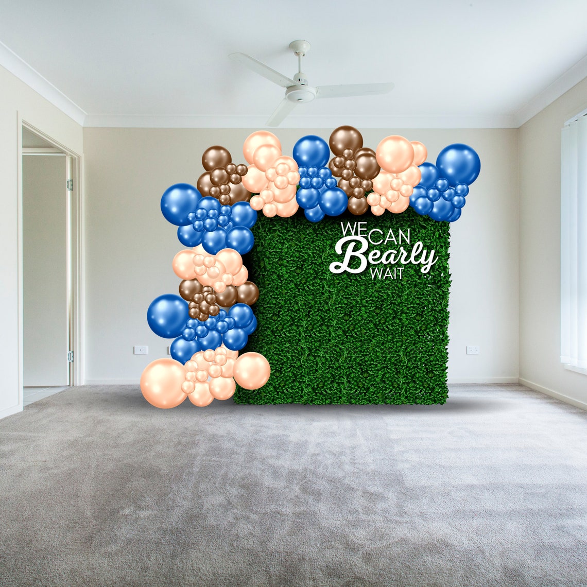 Grass Wall Backdrop Organic Balloon Garland Canva Balloon Etsy