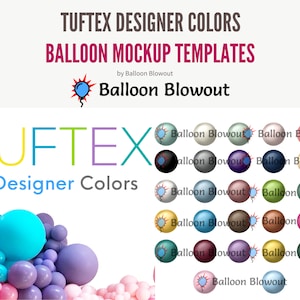 Tuftex Designer Colors - Immagini modello di mockup di palloncini per Canva