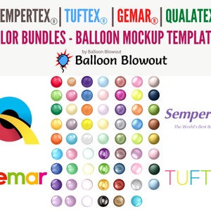 Sempertex | Tuftex | Gemar | Qualatex kleurenbundel - ballonmodelsjabloonafbeeldingen voor Canva