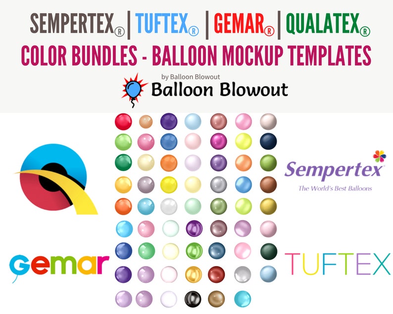 Sempertex Tuftex Gemar Qualatex Color Bundle Balloon Etsy