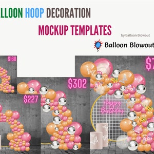 Balloon Hoop Decoration - Mockup Template for Canva for Parties and Balloon Decor