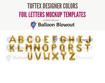Canva Mockup Mylar Foil Balloon Letters - Balloon Mockup Template Images | A-Z