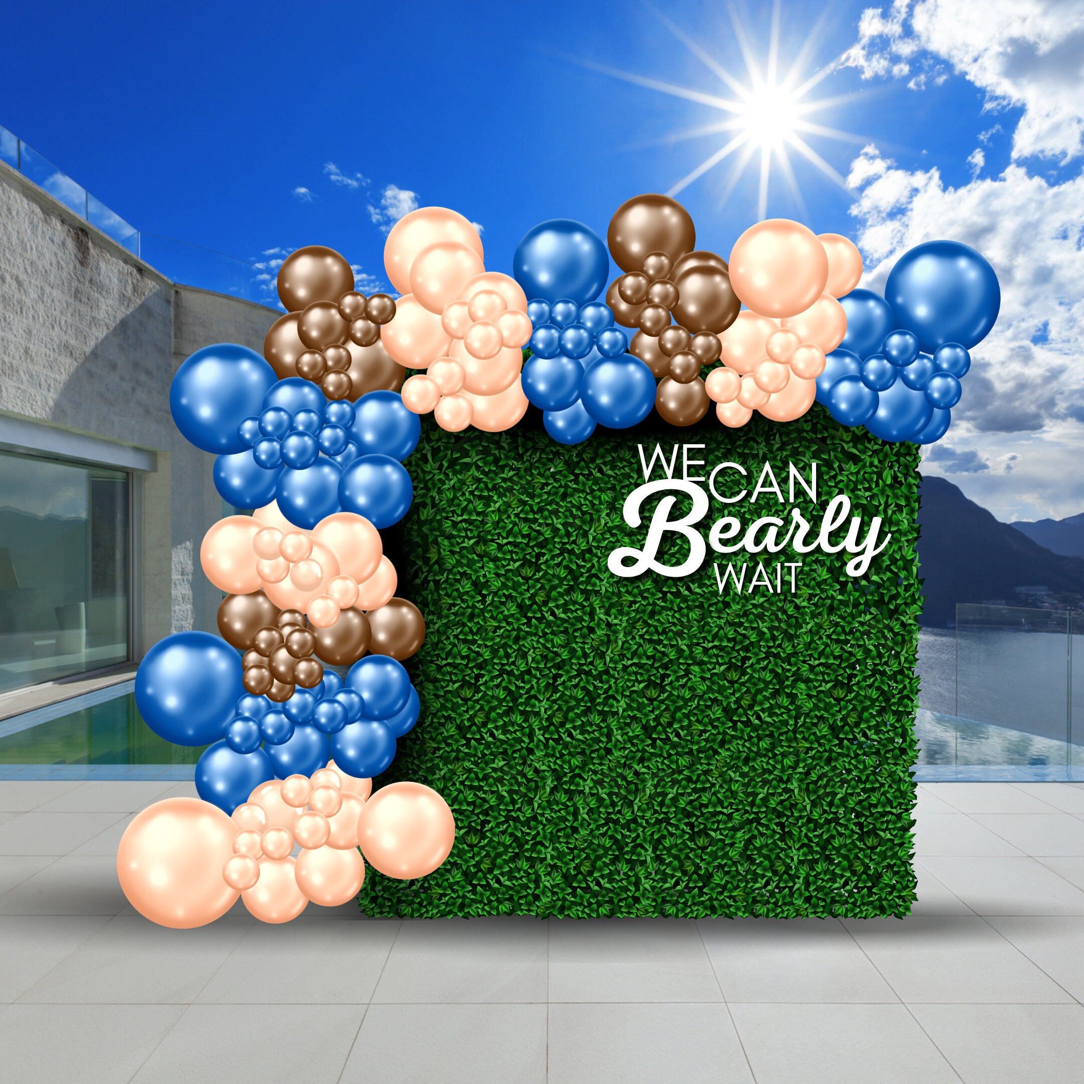 Grass Wall Backdrop Organic Balloon Garland Canva Balloon Etsy